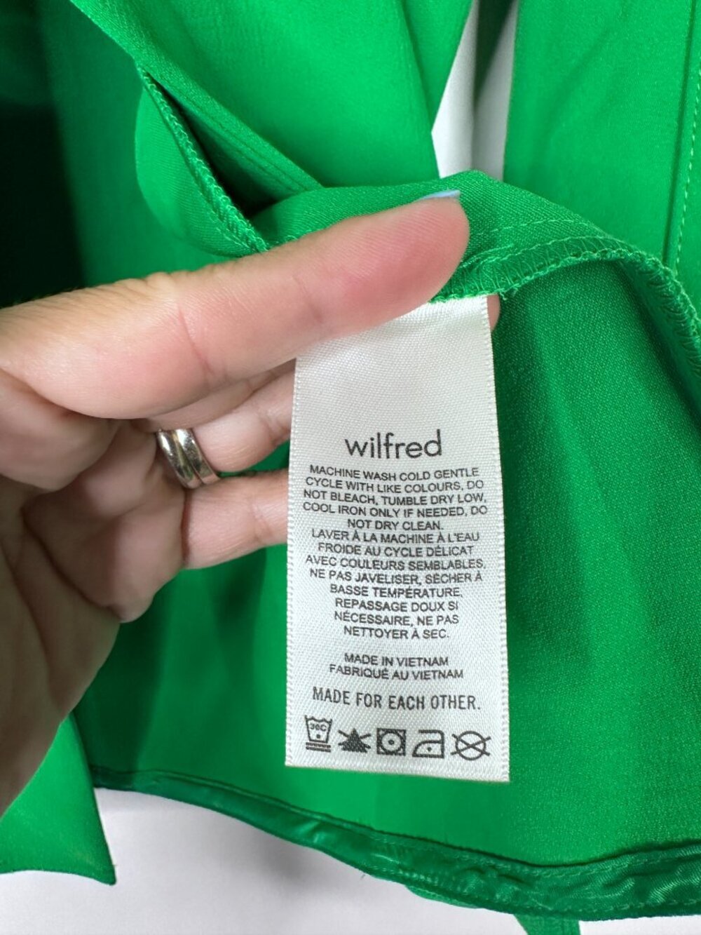 Aritzia Wilfred Freeform Shirt Button-Down Notched Lapel Green 2XS #A1835 - Picture 6 of 7